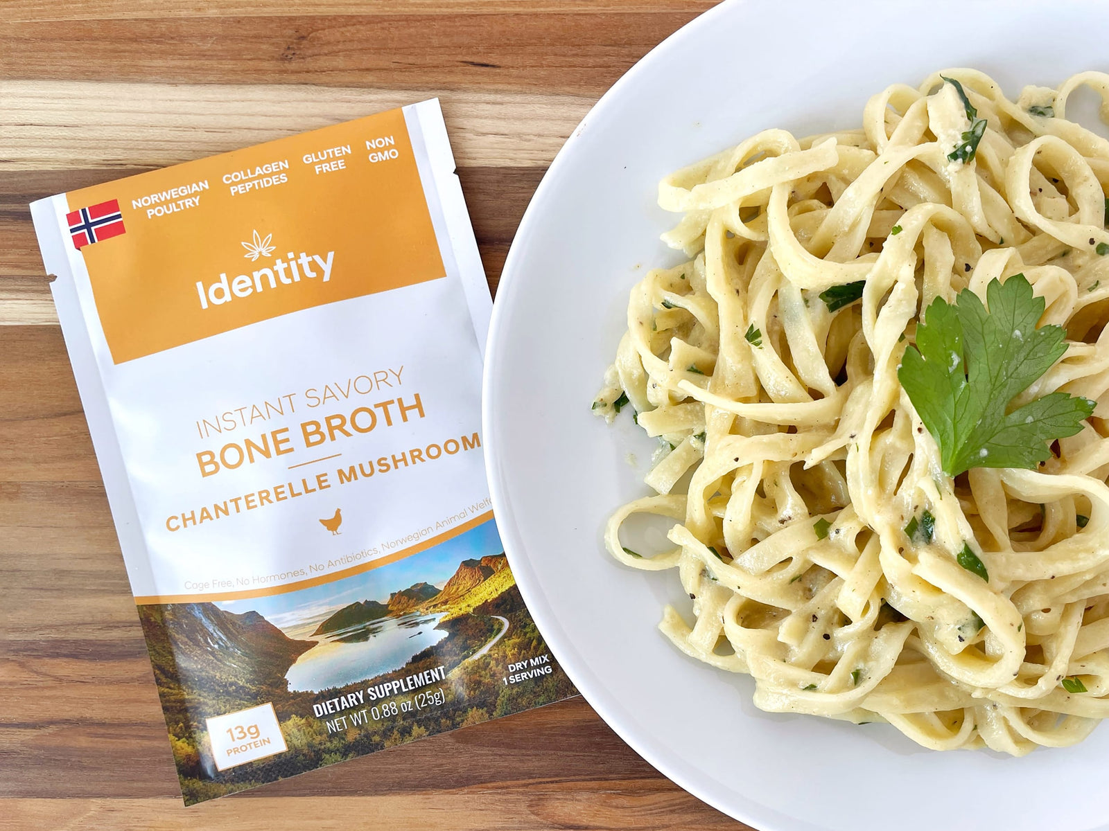 Cozy Creamy Chanterelle Mushroom Sauce with Identity Bone Broth